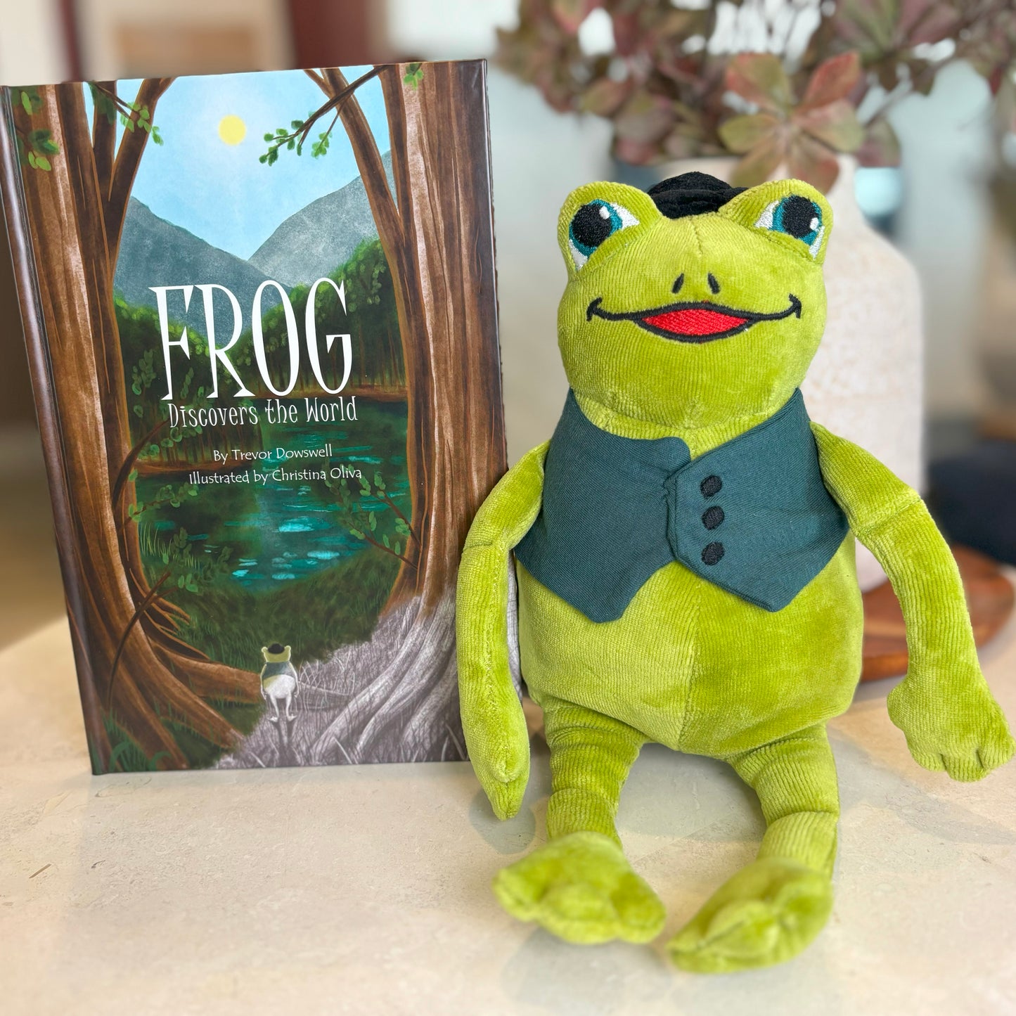 Frog: Discovers the World, Book One & Organic Cotton Frog Plushie