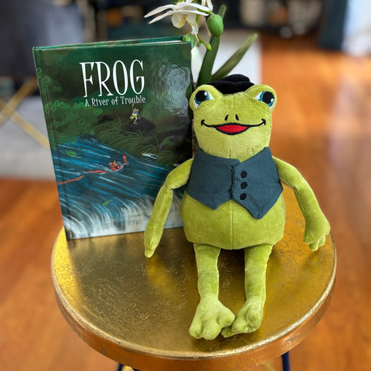 Frog: A River of Trouble, Book Eight & Organic Cotton Frog Plushie