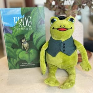 Frog: Finds His Courage, Book Two & Organic Cotton Frog Plushie