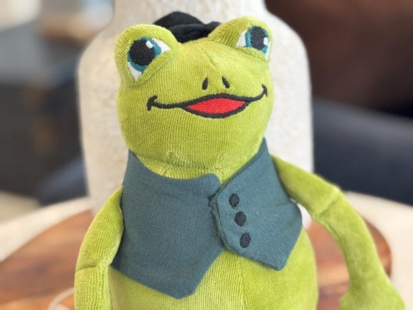 12" Organic Cotton Velour Frog Plushie - Image 4